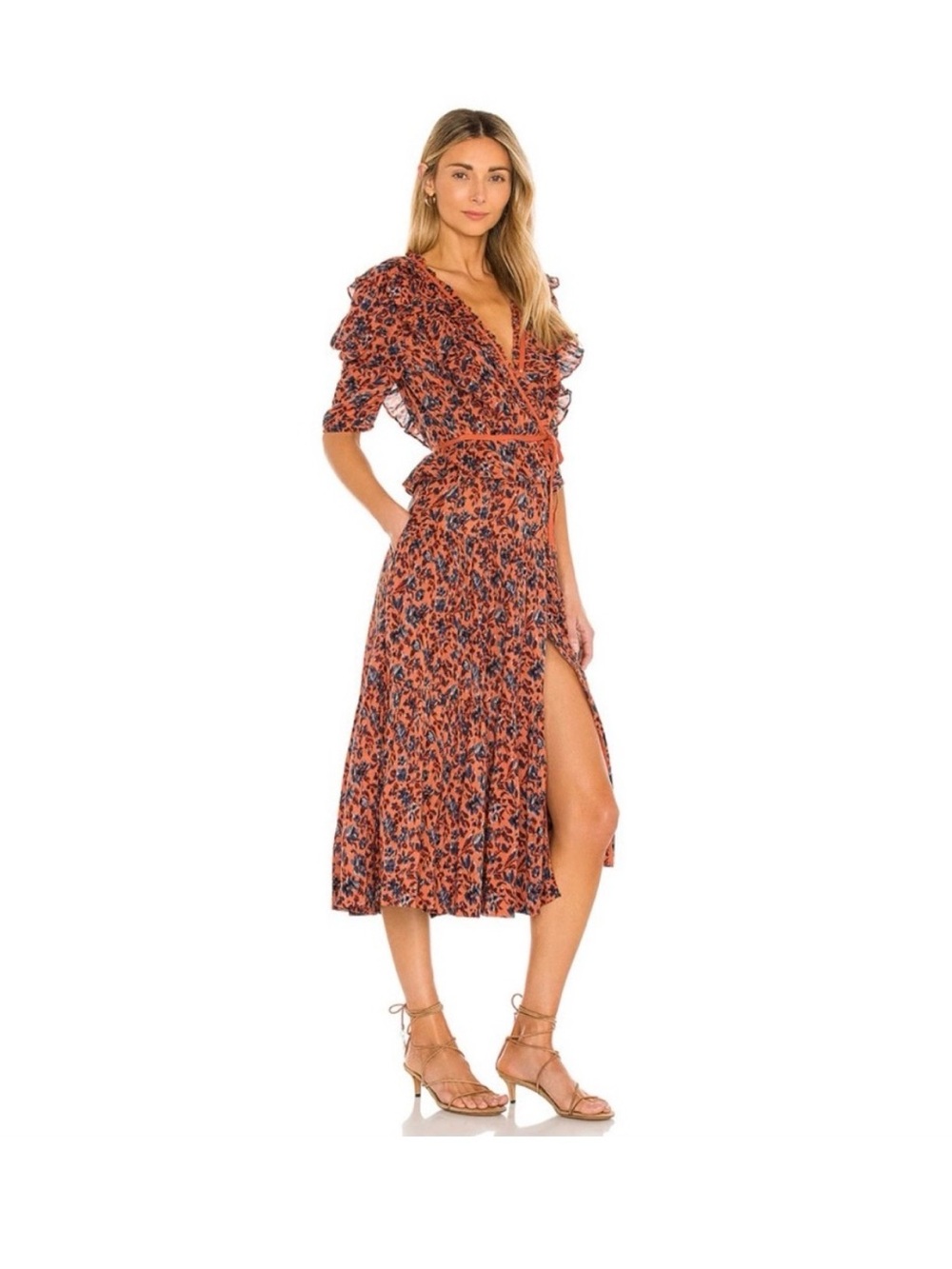 ULLA JOHNSON Lisette Dress Rosewood Sz 00 Sweet Magnolias Puff Sleeve